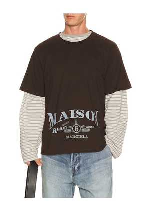 MM6 Maison Margiela Tee Shirt in Brown. Size S. Also in M, L, XL/1X.
