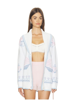 LoveShackFancy Aribella Cardigan in White. Size XXS. Also in XS, S, M, L, XL.