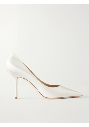 Jimmy Choo - Love 85 Satin Pumps - White - IT36,IT36.5,IT37,IT37.5,IT38,IT38.5,IT39,IT39.5,IT40,IT40.5,IT41,IT41.5,IT42