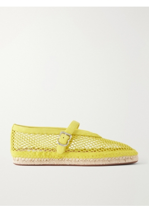 Alaïa - Suede-trimmed Mesh Espadrilles - Yellow - IT36,IT37,IT38,IT39,IT40,IT41,IT42