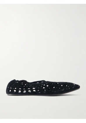 Alaïa - Neo Vienne Perforated Suede Ballet Flats - Black - IT36,IT37,IT38,IT39,IT40,IT41,IT42