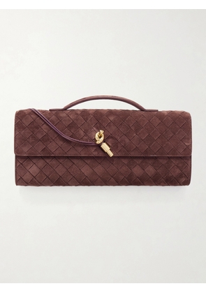 Bottega Veneta - Andiamo Long Intrecciato Suede Clutch - Brown - One size