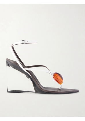 Alaïa - Invisible 90 Embellished Leather Sandals - White - IT37,IT38,IT39,IT40,IT41