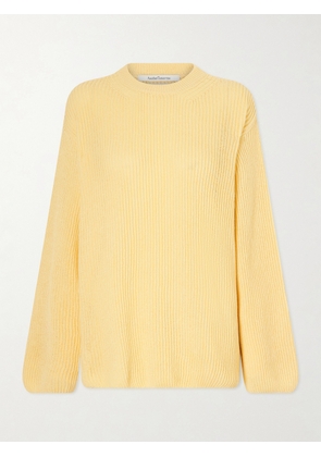 Another Tomorrow - Cotton And Linen-blend Sweater - Yellow - xx small,x small,small,medium,large,x large