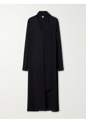 TOTEME - Tie-detailed Woven Maxi Dress - Black - EU 32,EU 34,EU 36,EU 38,EU 40,EU 42