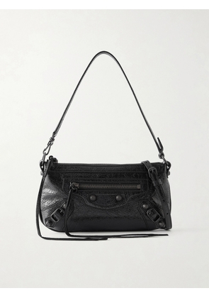 Balenciaga - Le City Pouch On A Strap Embellished Crinkled-leather Shoulder Bag - Black - One size