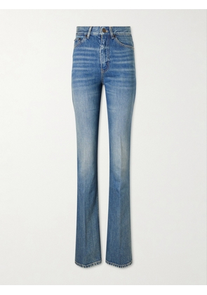 SAINT LAURENT - New Clyde High-waisted Straight-leg Pants - Blue - 24,25,26,27,28,29,31
