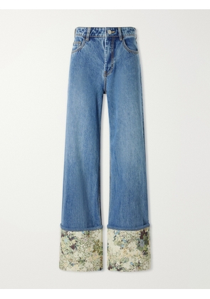 ALÉMAIS - Marcel Printed Straight-leg Jeans - Blue - UK 4,UK 6,UK 8,UK 10,UK 12,UK 14