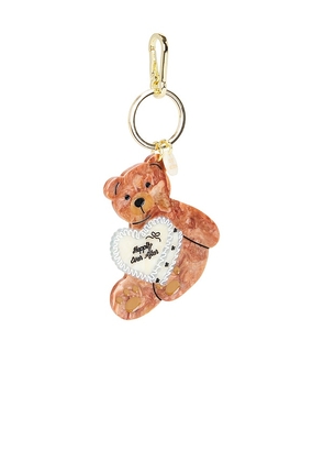 Solar Eclipse Hand-Painted Trophy Wife Cake Bear Bag Charm & Keychain in Brown.