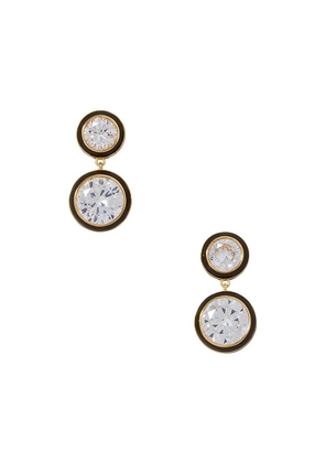 Roxanne Assoulin Cubic Double Drop Earrings in White.
