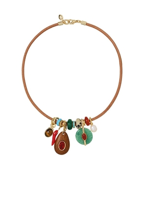 Roxanne Assoulin The Multi Charm Leather Collar Necklace in Multi.