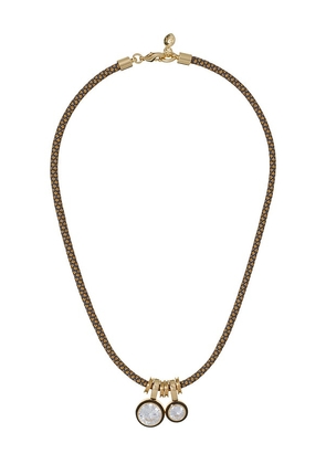 Roxanne Assoulin The Cubic Drop Cord Necklace in Metallic Gold.