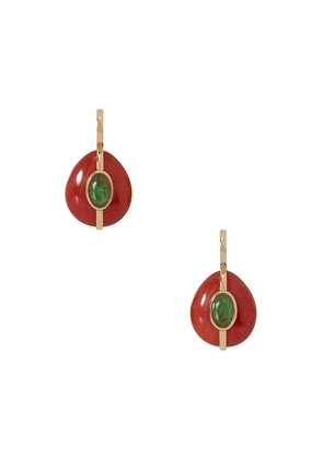 Roxanne Assoulin The Stone Pebble Earrings in Red.