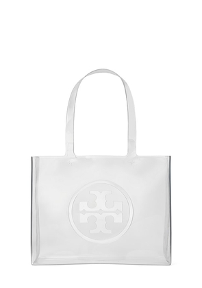 Tory Burch Ella Clear Small Tote in White.