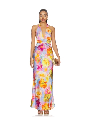 Show Me Your Mumu Deep V Maxi Dress in Pink. Size XS. Also in S, M, L, XL.