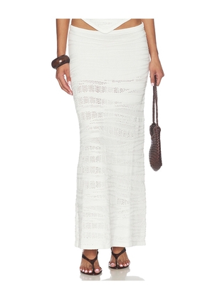SEVEN WONDERS Wrenley Knit Maxi Skirt in White. Size XS. Also in S, M, L, XL.