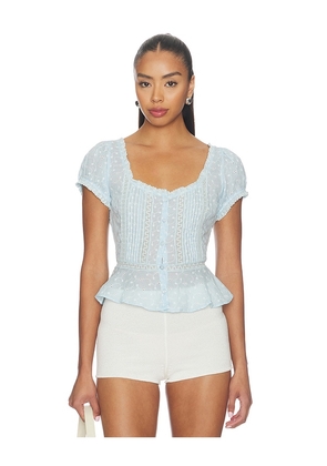 RIXO Sandi Top in Blue. Size XS. Also in S, M, L, XL.