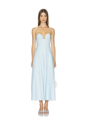 ROAME. Arabella Midi Dress in Blue. Size XS. Also in L, M, S.