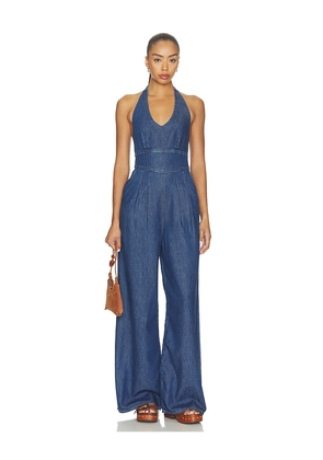 PAIGE Marilyn Jumpsuit in Denim-Medium. Size 0. Also in 2, 4, 6, 8, 12, 14.