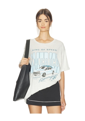 The Laundry Room King Of Speed America Racing Oversized Tee in Grey. Size XS. Also in S, M, L, XL.