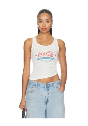 The Laundry Room All American Coca Cola Rib Tank in White. Size XS. Also in S, M, L, XL.