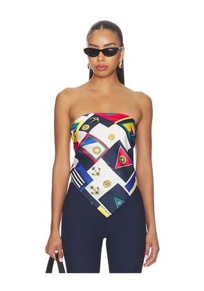 SEROYA Hark Satin Top in Multi. Size XS/S. Also in M/L.