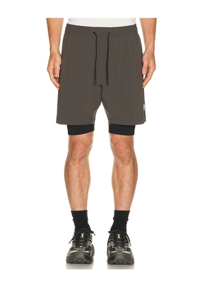 Reigning Champ 4-Way Stretch Nylon Combo Standard Training Short 7 in Grey. Size S. Also in M, L, XL/1X, XXL/2X.