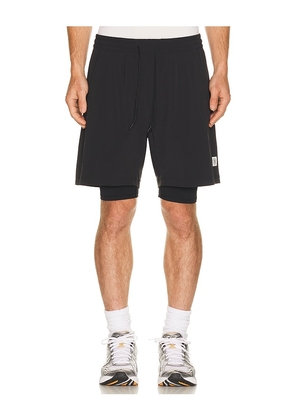 Reigning Champ 4-Way Stretch Nylon Combo Standard Training Short 7 in Black. Size S. Also in M, L, XL/1X, XXL/2X.