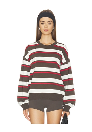 P.E Nation Retreat Stripe Sweater in Brown. Size XS. Also in S, M, L.