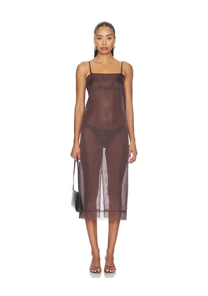 RENGGLI Organza Cami Dress in Brown. Size 0. Also in 10, 2, 4, 6, 8.
