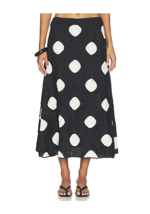 SIMONMILLER Zorah Crochet Skirt in Black & White. Size XS. Also in S, M, L, XL.