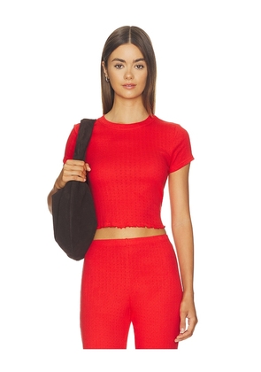 WellBeing + BeingWell Auryn Tee in Red. Size XXS. Also in XS, S, M, L, XL.