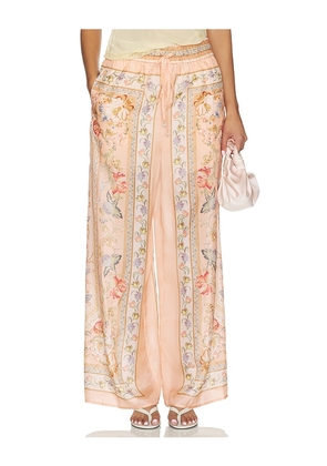 Zimmermann Roselight Relaxed Pant in Pink. Size 0/XS. Also in 1/S, 2/M, 4/XL.