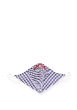 Isaia check-pattern face mask - White