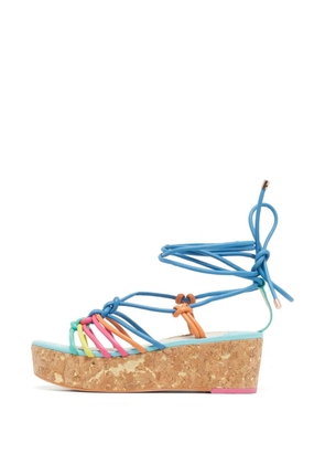 Sophia Webster cork wedge sandals - Blue