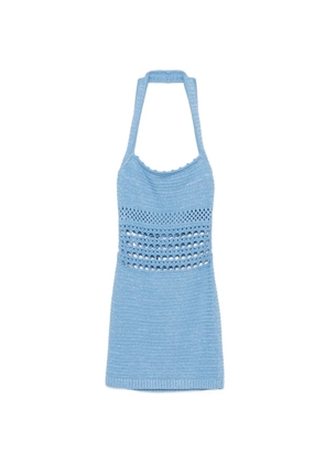 Retrofete crochet-construction halterneck mini dress - Blue