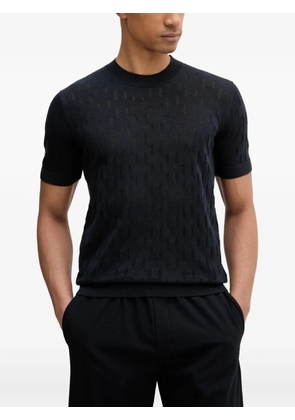 Karl Lagerfeld logo-perforated cotton T-shirt - Blue