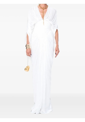 Ana Radu plissé lace-up dress - White