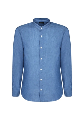 Dell'oglio band-collar long-sleeve shirt - Blue