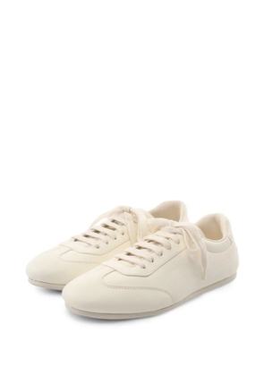 Prada Pre-Owned 2020s lace-up leather sneakers - Neutrals