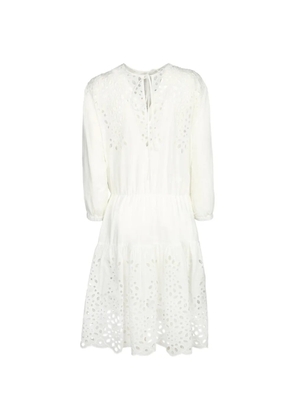MOSCHINO JEANS broderie-anglaise tiered mini dress - White
