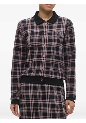 Ea7 Emporio Armani check-print button-up jacket - Black