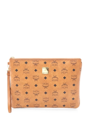MCM Pre-Owned 2010s Visetos leather clutch bag - Neutrals