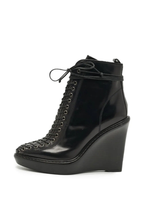 Givenchy Pre-Owned lace-up wedge ankle boots - Black