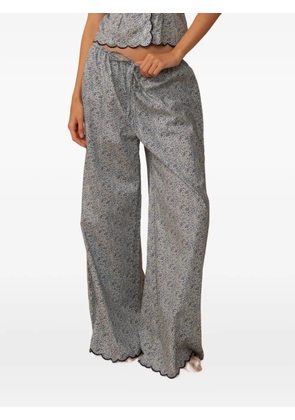 MONTCE floral-print scalloped trousers - Blue