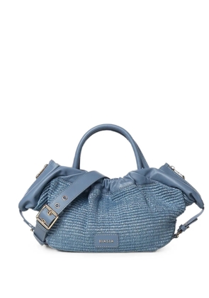 BIASIA woven-design logo-patch handbag - Blue