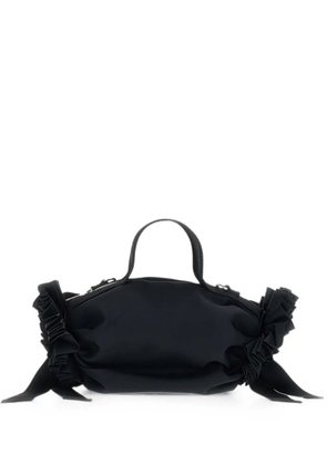Simone Rocha beaded-rosette ribbon-detail clutch bag - Black