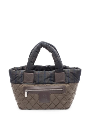 CHANEL Pre-Owned 2013-2014 small Coco Cocoon quilted check tote bag - Brown
