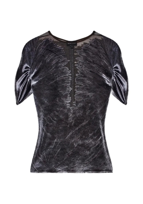 Giorgio Armani sheer-panel top - Grey