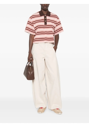 Moncler striped short-sleeve polo shirt - Pink